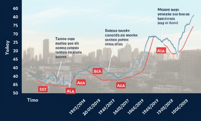 Gráfico mostrando a evolução do mercado imobiliário.