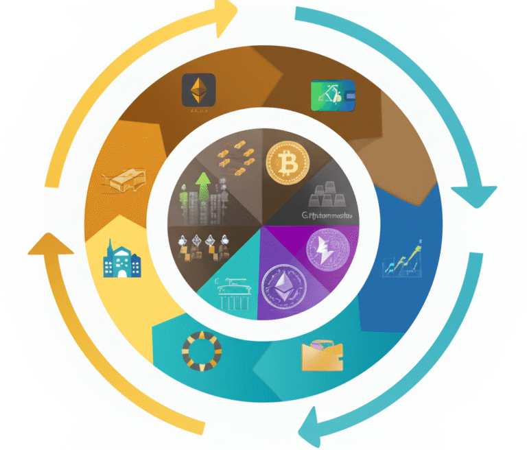 Gráfico mostrando a combinação de investimentos tradicionais e criptoativos.