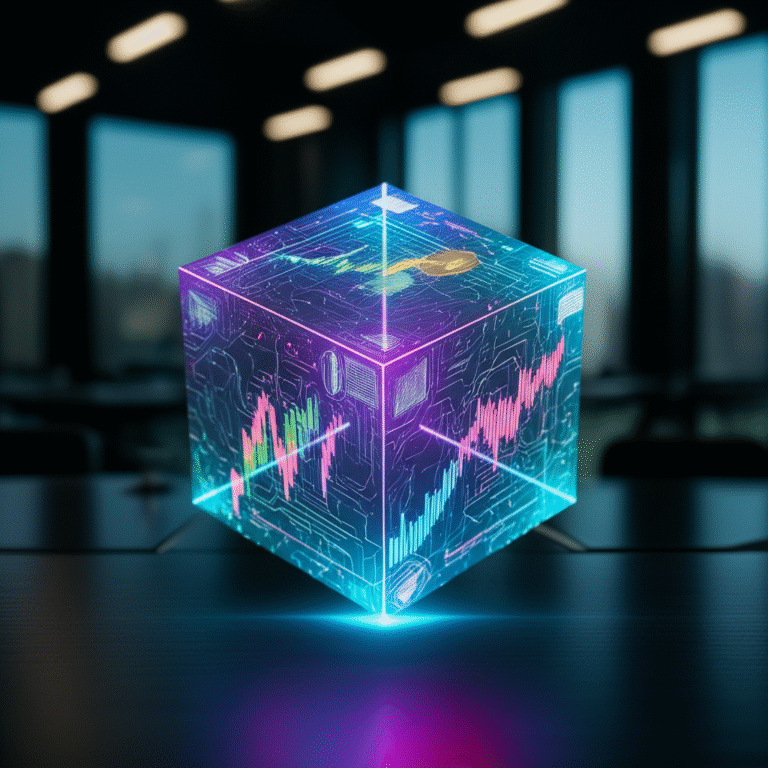 Cubo quântico representando cenários de risco