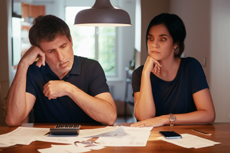 Finanças Familiares Casal planejando finanças familiares