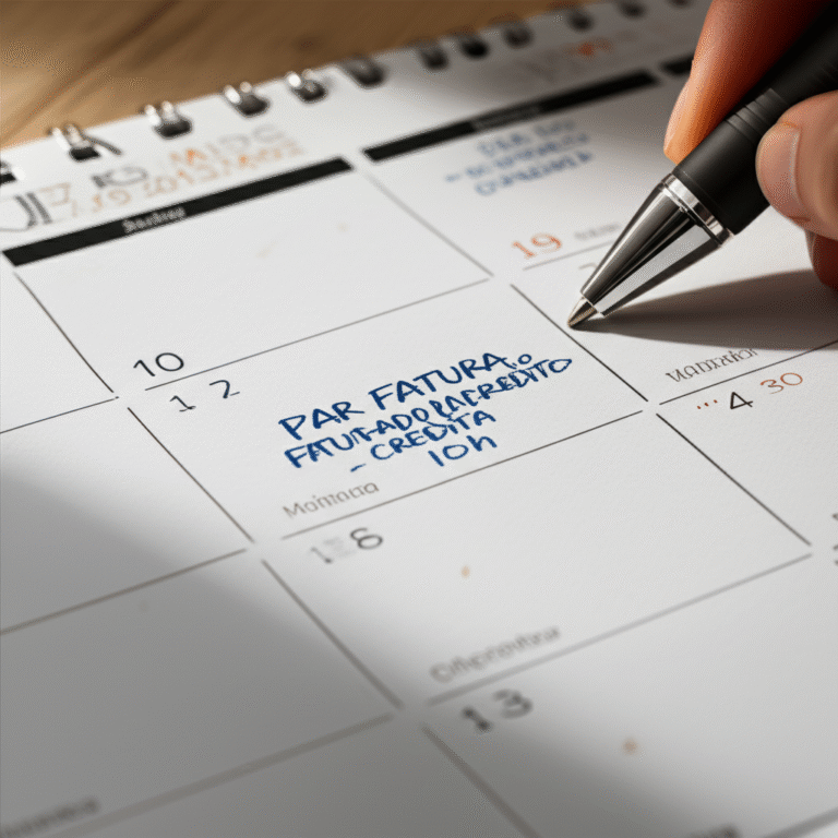 Agendamento Financeiro Calendário mostrando agendamento de tarefas financeiras
