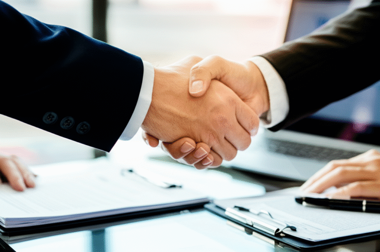 Transparência Financeira e Confiança Aperto de mãos representando confiança e transparência.